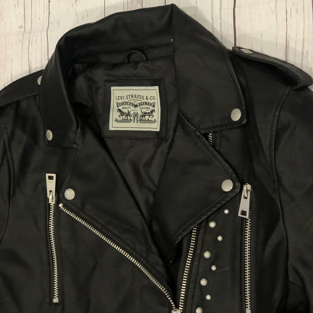 Levi's Faux Leather Asymmetrical Motorcycle Jacket - Picture 3 of 10